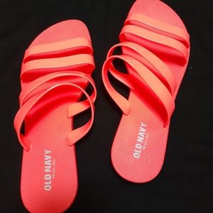 Neon orange sandals